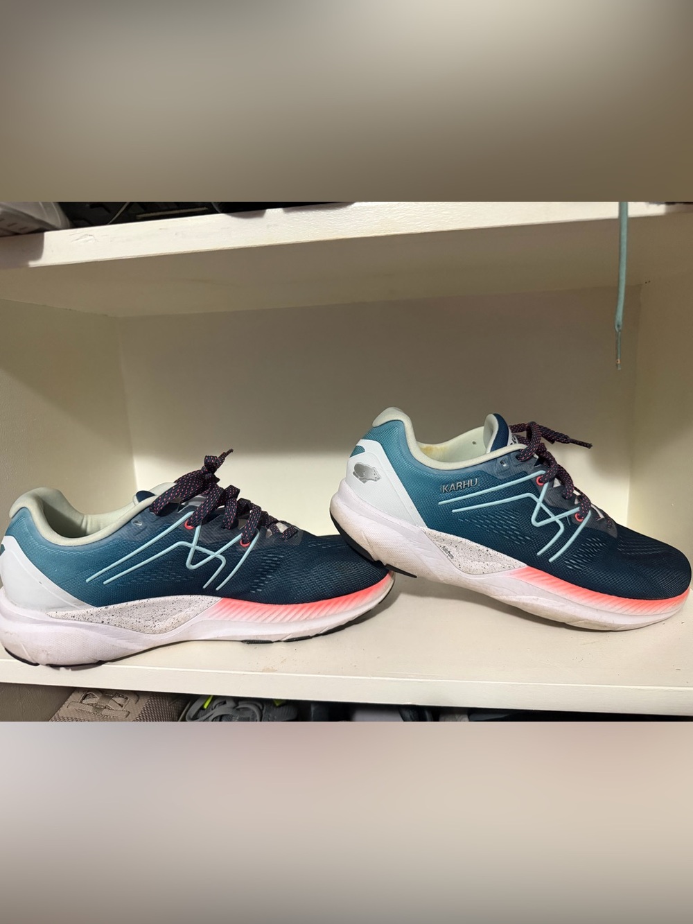 Karrimor Men's Teal Athletic Sneakers with Coral Accent